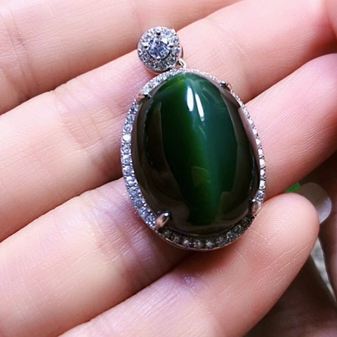 和田玉银S925镶嵌戒指