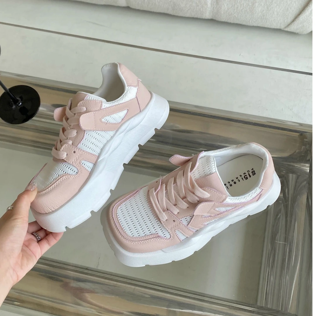 2025年春夏季时尚新款大方头潮款街拍ins板鞋女小白鞋女 7705