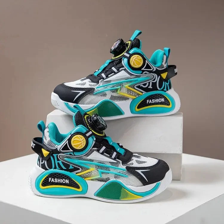 美克男童运动鞋2025春秋新款新中式防滑儿童篮球鞋外穿女童跑步鞋