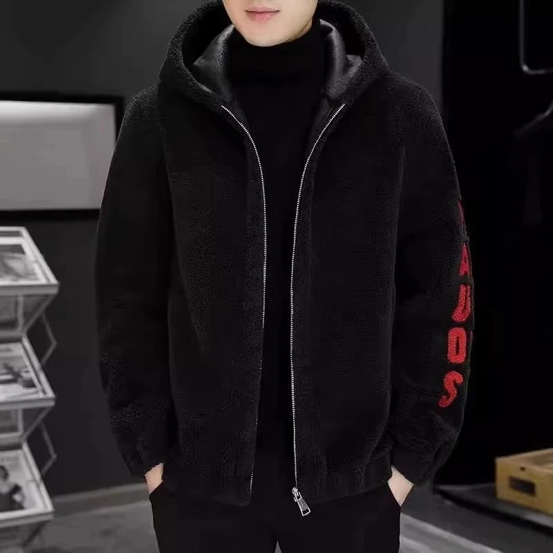 SOHEBENAHT/锡芝班拿冬季羊羔绒休闲夹克加绒加厚保暖抓绒拉链