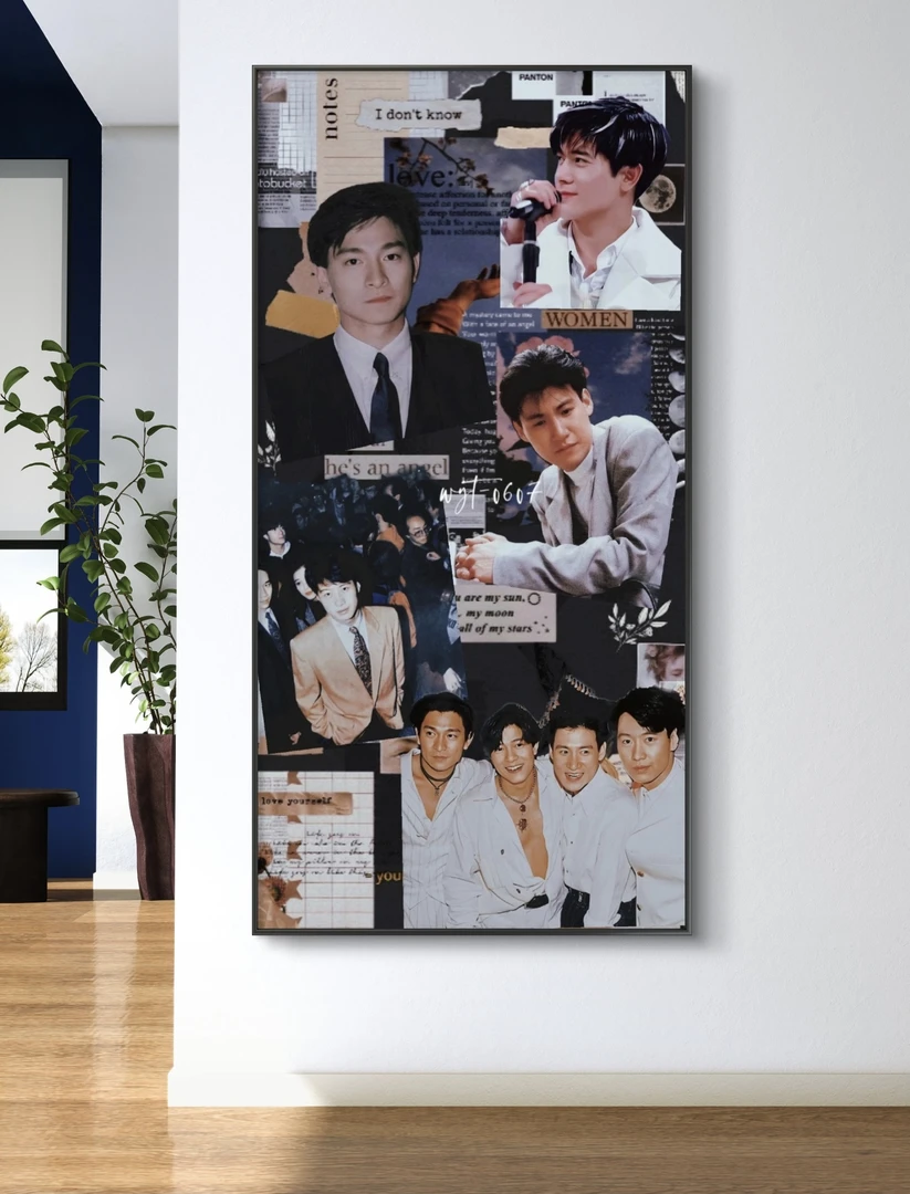 四大天王全家福 40x80PVC 家居客厅玄关电竞房装饰画挂画