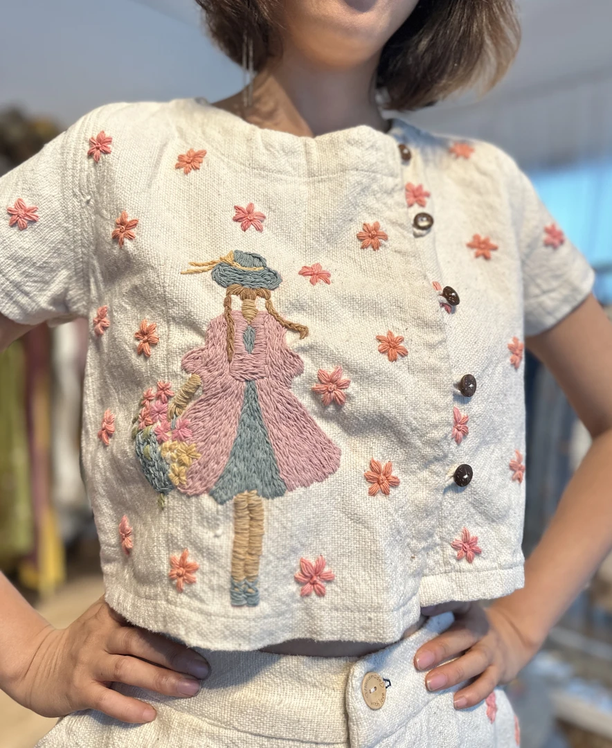 TAYA 泰国手工棉麻短袖衬衫休闲气质