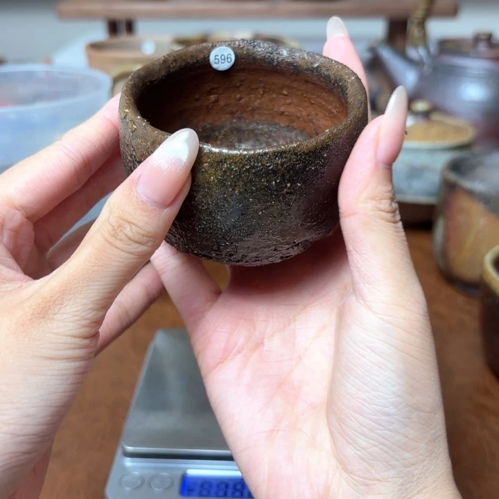 荔***子日本备前烧主人杯596