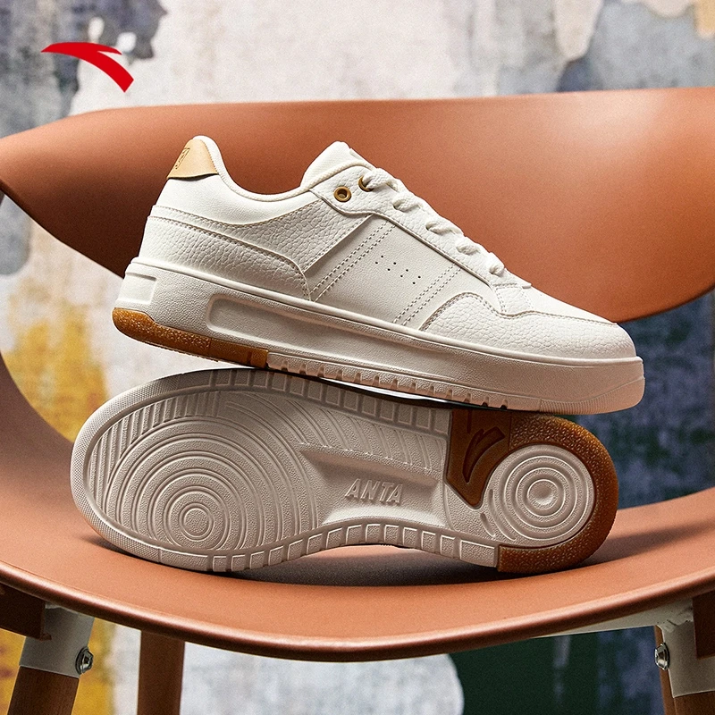 安踏破竹丨经典撞色潮流板鞋简约小白鞋休闲鞋2518012-OP