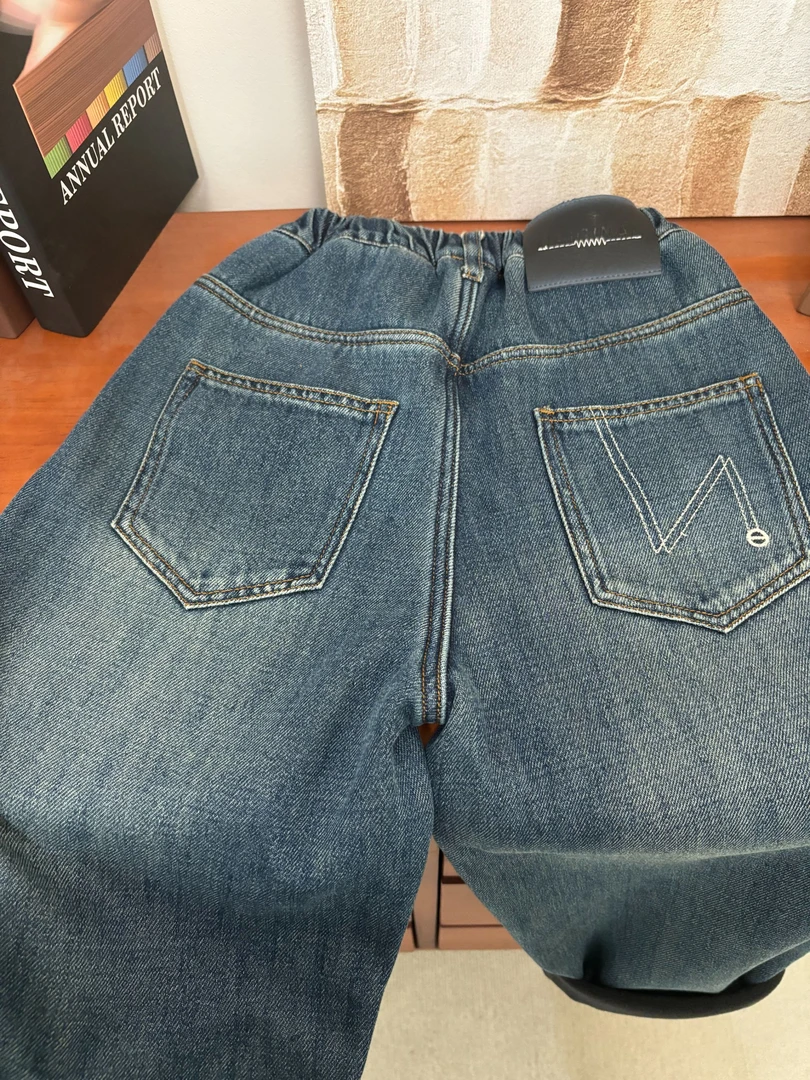 男童加绒裤子2025秋冬季新款时尚百搭加厚牛仔裤男宝洋气长裤