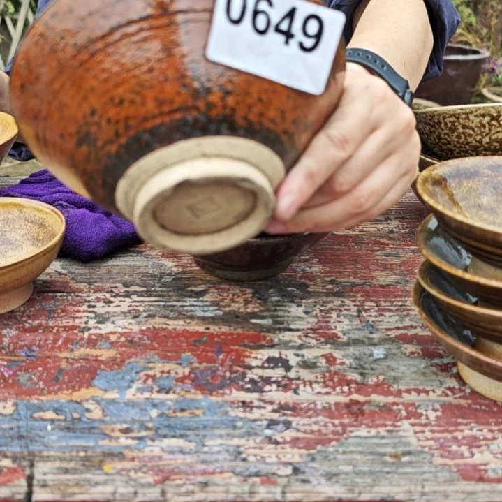 福***生瓷片0649，手工拉坯柴火烧制
