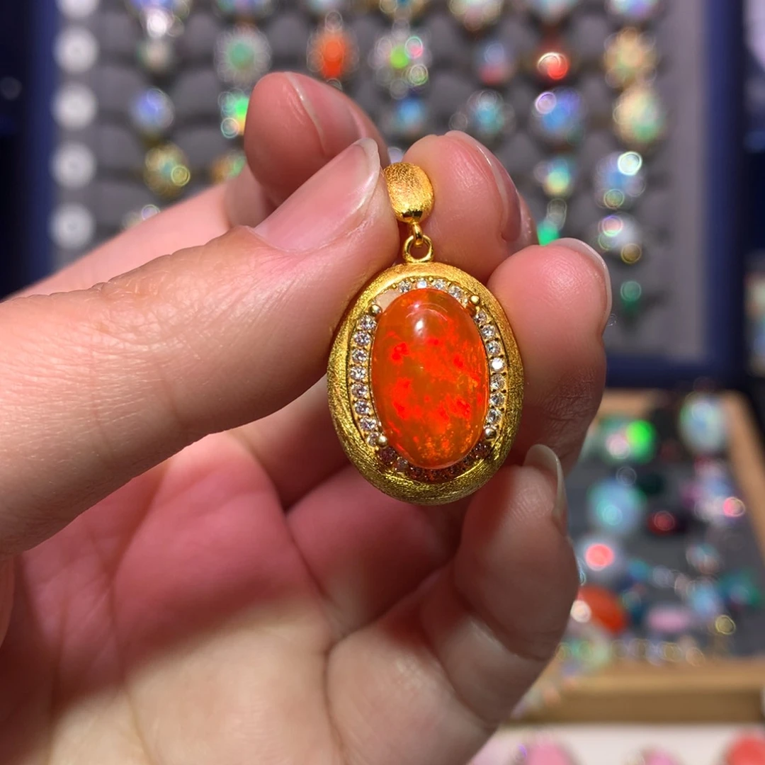 银S925镶嵌欧泊吊坠款式