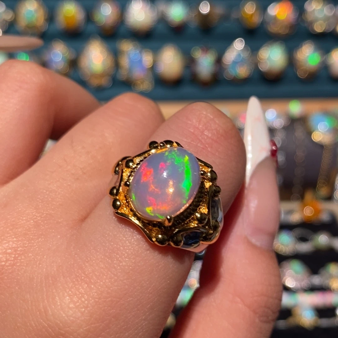 欧泊银S925镶嵌戒指