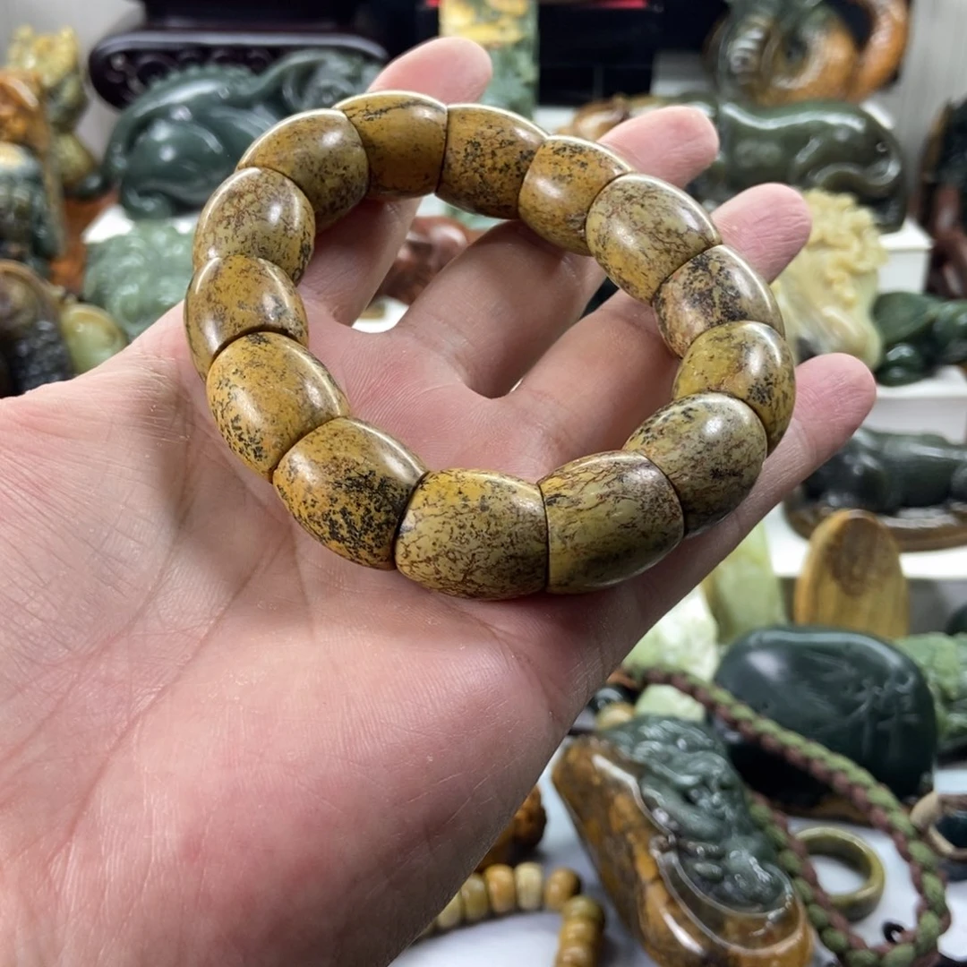 岫岩河磨玉（透闪石质玉）未镶嵌手串