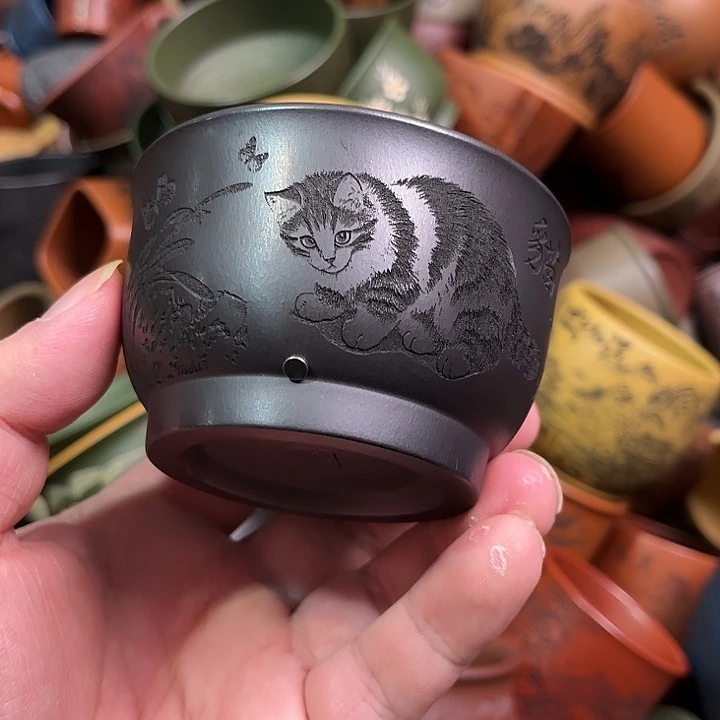 紫砂茶杯全手工紫砂主人杯