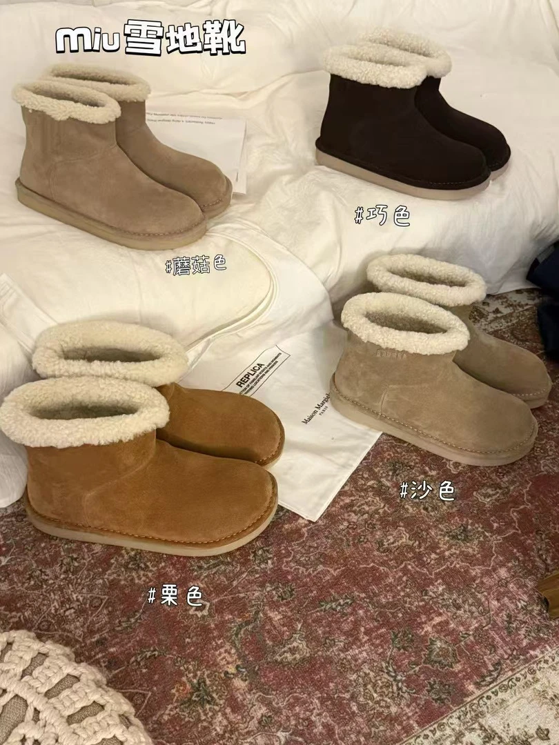 Meisan Magialer2025秋冬MIU家走秀新款纯羊毛雪地靴百搭