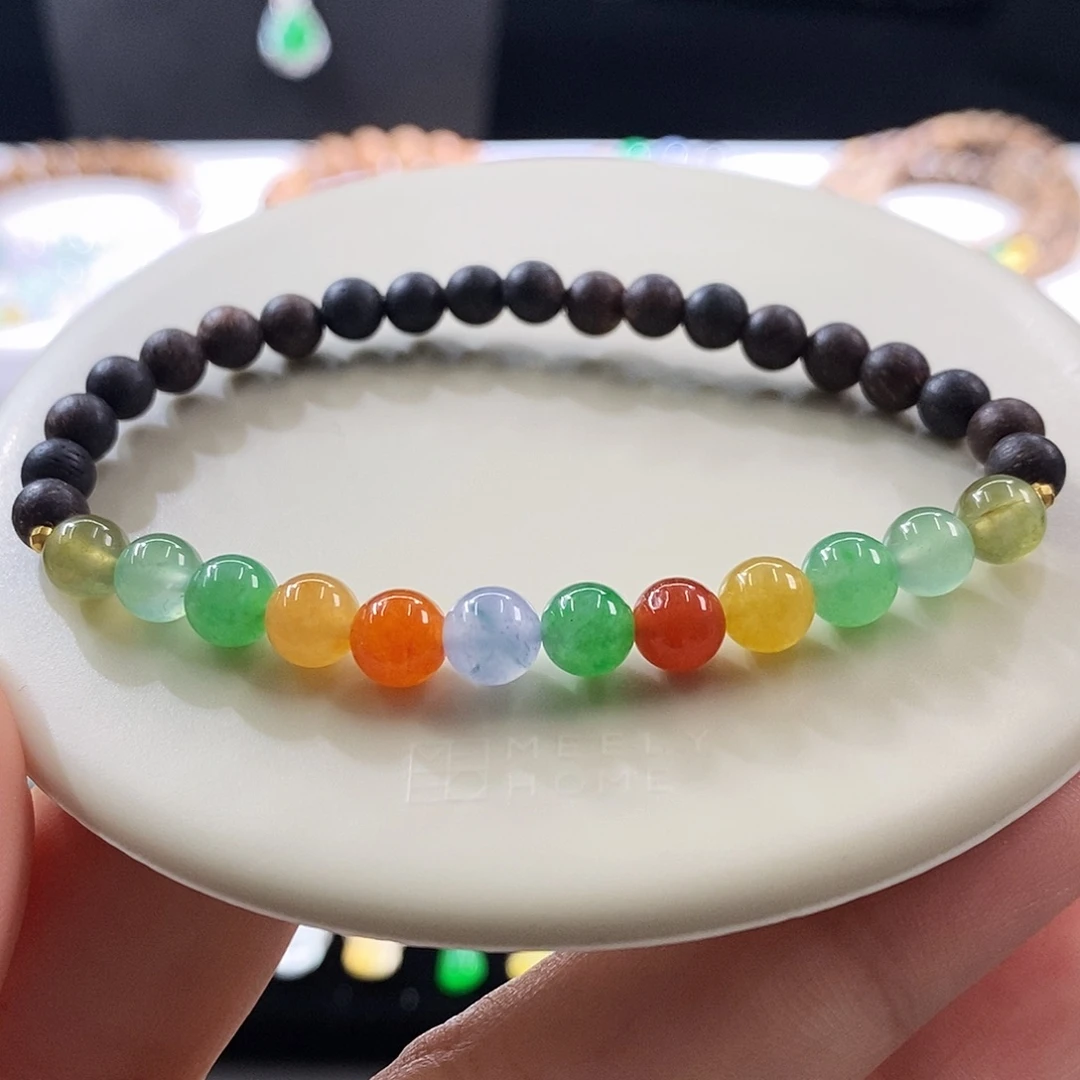 散珠翡翠冰彩手串