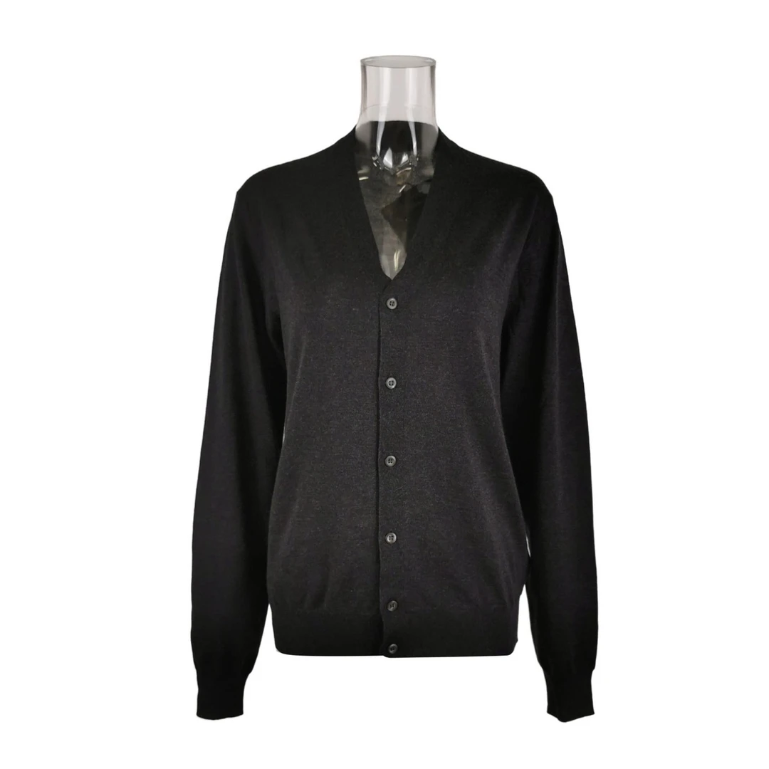 全新未使用 Prada/普拉达 长袖纯色短款深灰色针织衫羊毛衫时尚