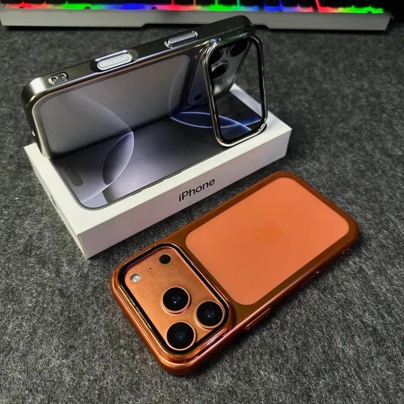 高级感适用苹果17promax手机壳护镜支架冰透背板17pro/17时尚