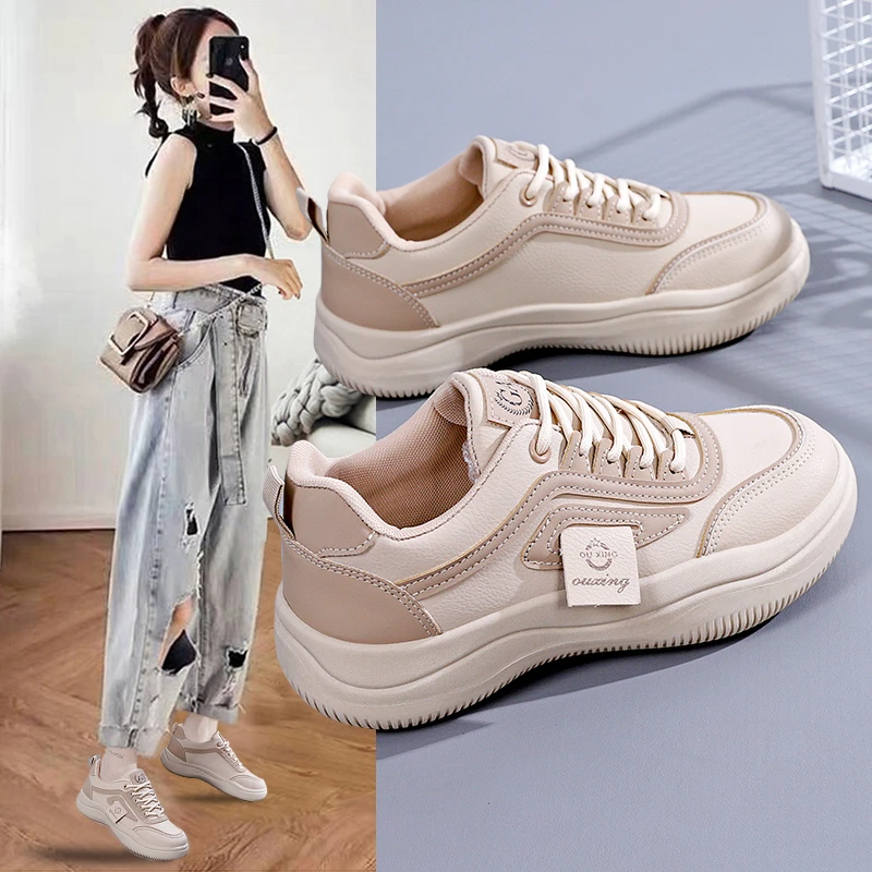 踩屎感小白鞋女款2024春季新款透气软底孕妇宽松平底运动鞋板鞋潮