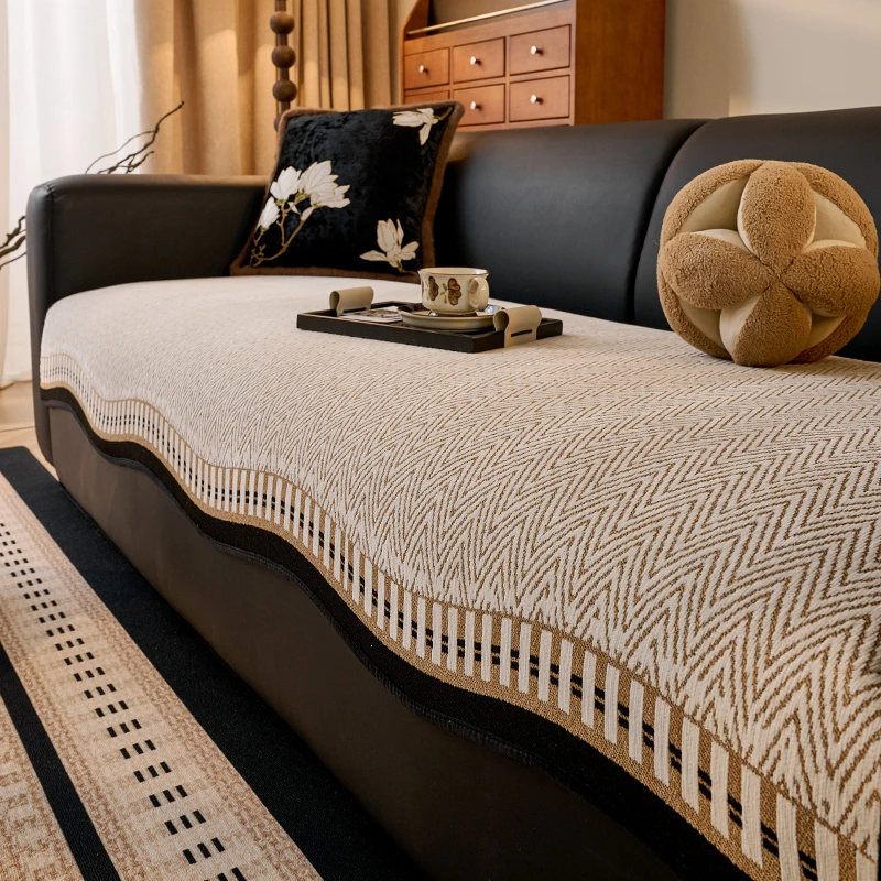 (异形文仟)异形雪尼尔沙发垫四季通用新款轻奢高级感防滑沙发盖布