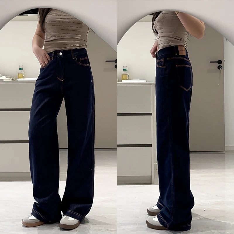 防褪色牛仔裤女2025夏季薄款宽松显瘦直筒高腰阔腿小个子梨形裤