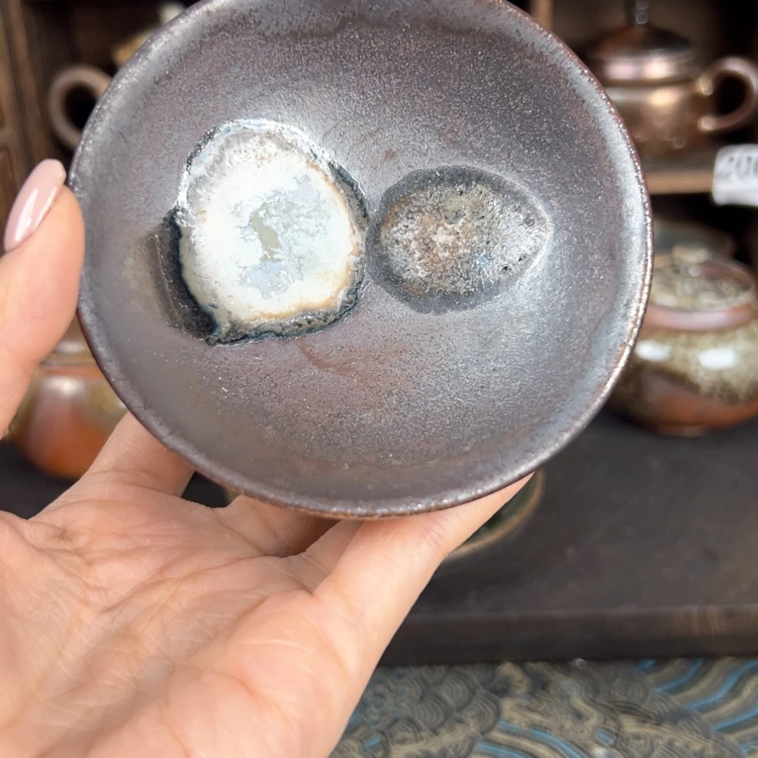 杯柴烧茶器铁胎主人杯