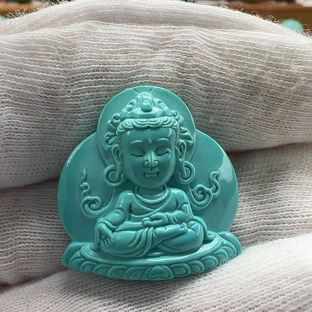 绿松石文殊菩萨 未镶嵌