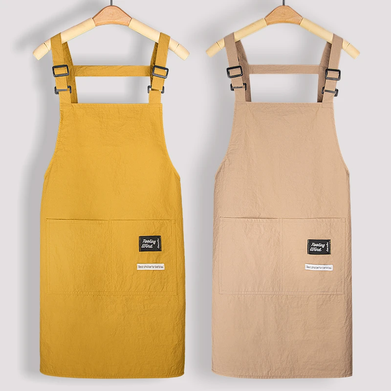 轻薄防水背带围裙厨房专用做饭防水围腰轻便透气上班工作服可定制