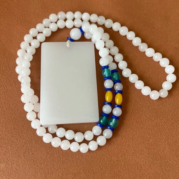 非金属大理石吊坠 天然金丝玉无事牌