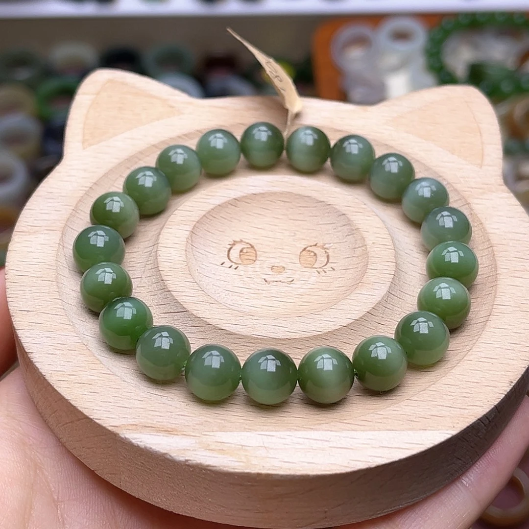 和田玉未镶嵌戒指一线天金猫