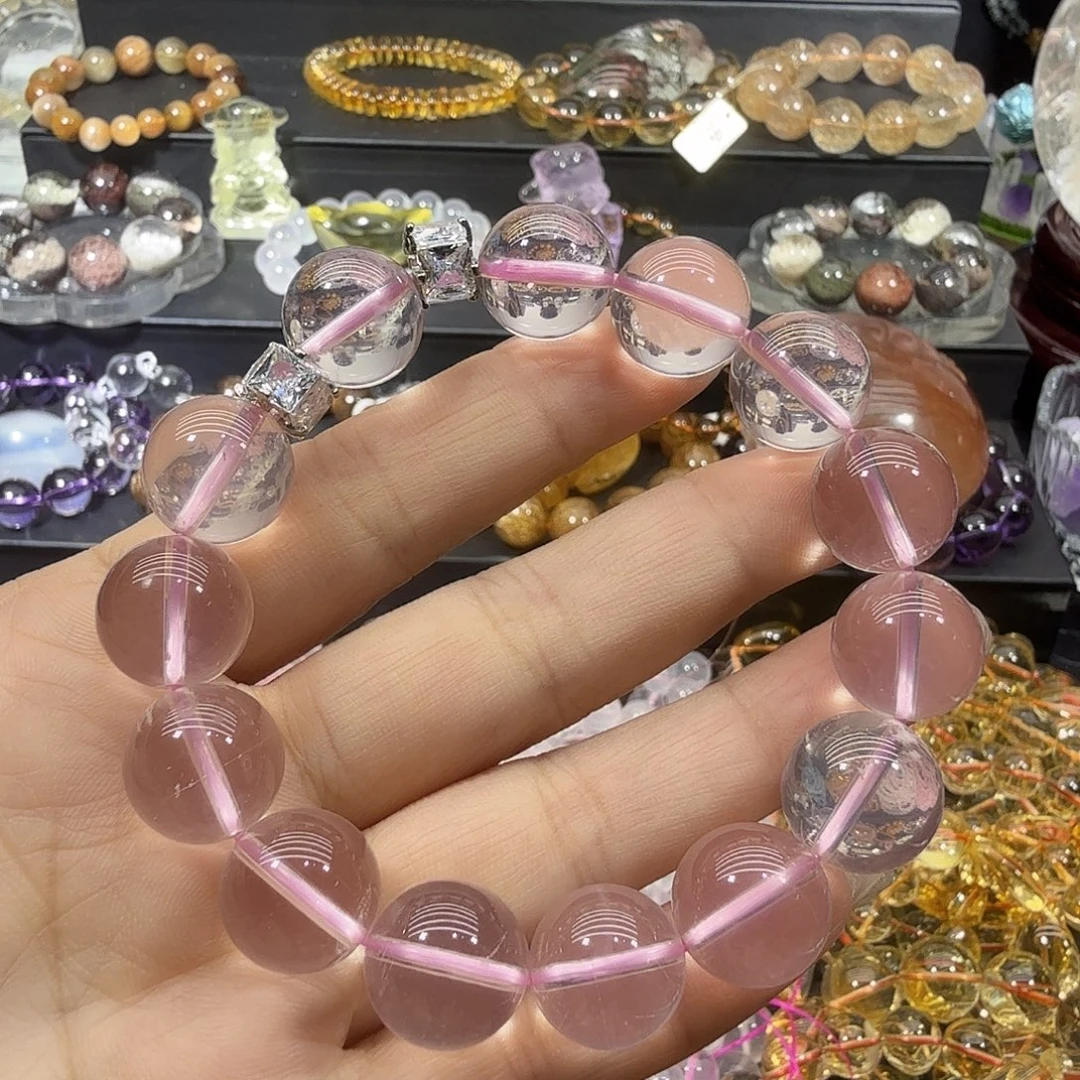 未镶嵌手链水晶冰橘粉