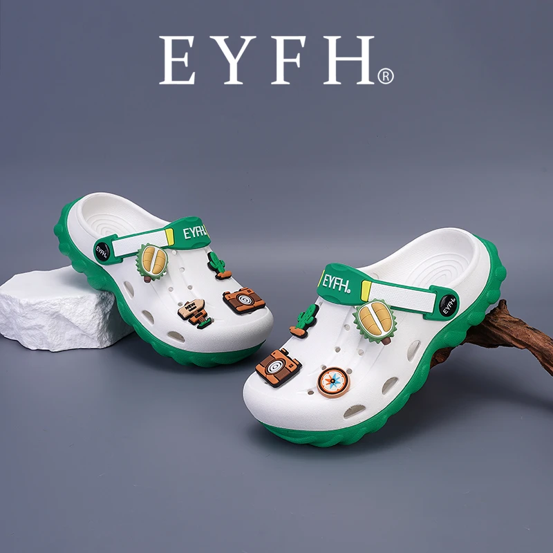 EYFH儿童洞洞鞋户外运动夏季软底外穿防滑卡通男童凉鞋沙滩涉水鞋