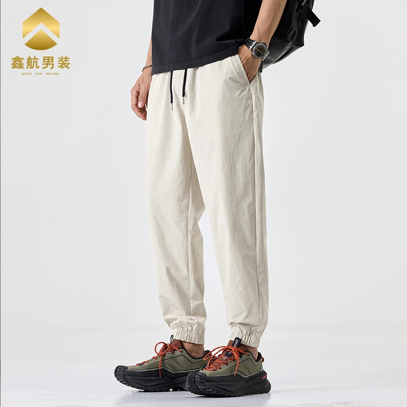 薄款潮夏季速干纯色简约高街休闲裤运动潮流裤子百搭男士束脚男裤