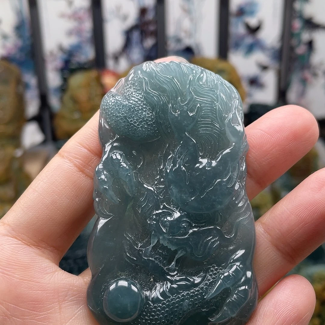 翡翠未镶嵌颈饰天然翡翠a货龙