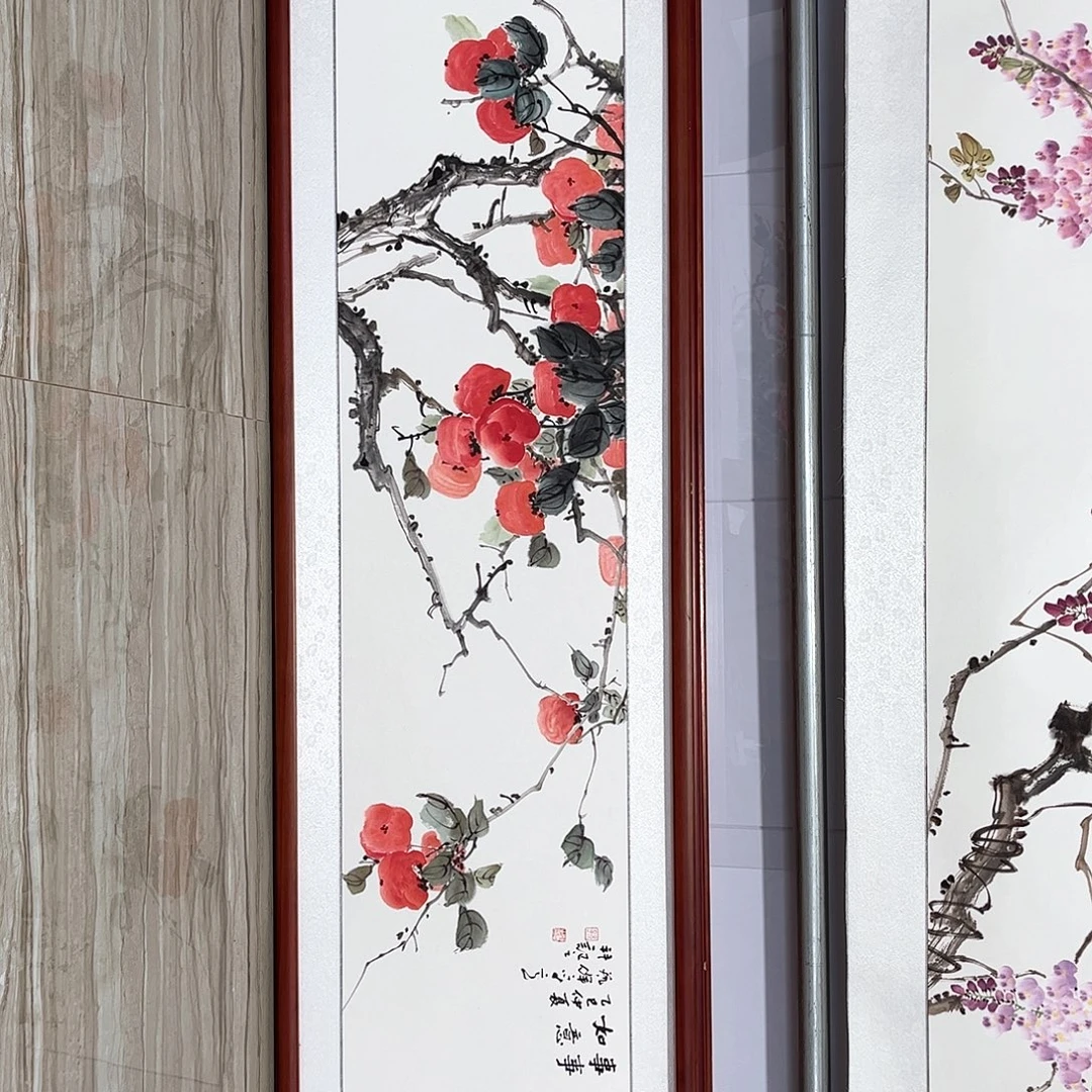 国画书画作品带框163×48