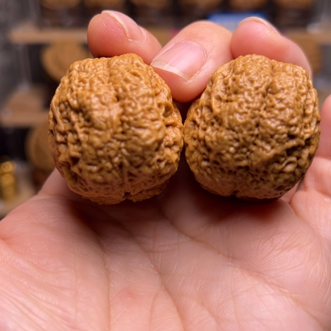 文玩核桃把件22w鱼子纹开背金蟾王38尺