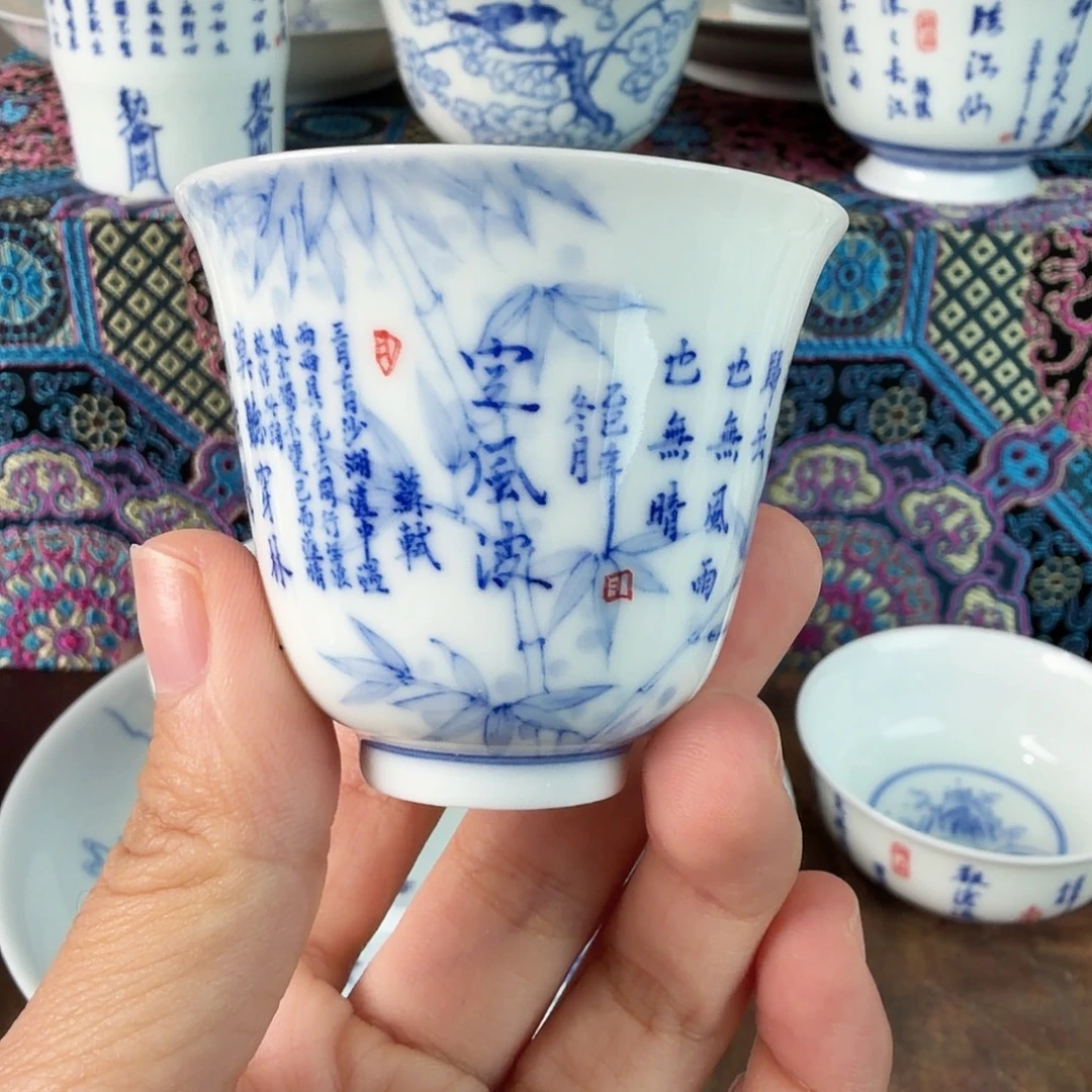 林***子手绘青花书法书法