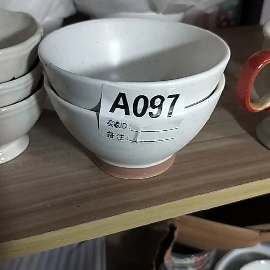 瓷片粗陶米饭碗两个一组