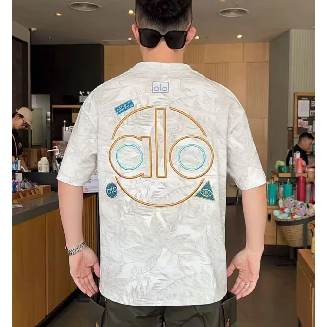 DB 男装夏季新款潮牌刺绣字母晕染T恤男洋气百搭短袖男T-7115