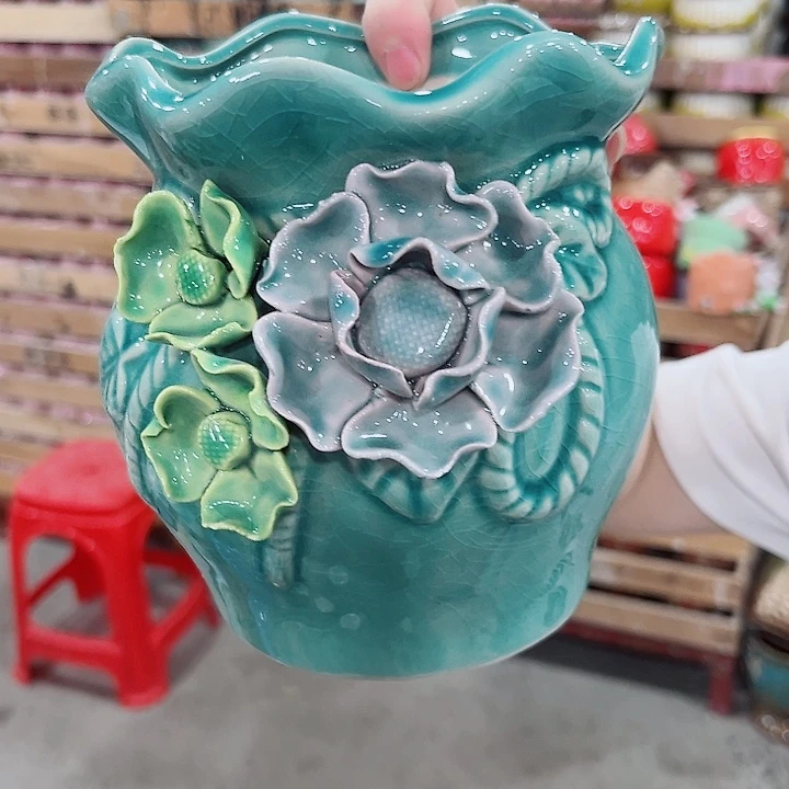 有孔.凑单10元陶瓷花盆发货！