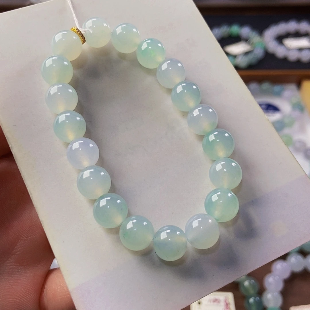 定制翡翠未镶嵌翡翠手串卡9.8