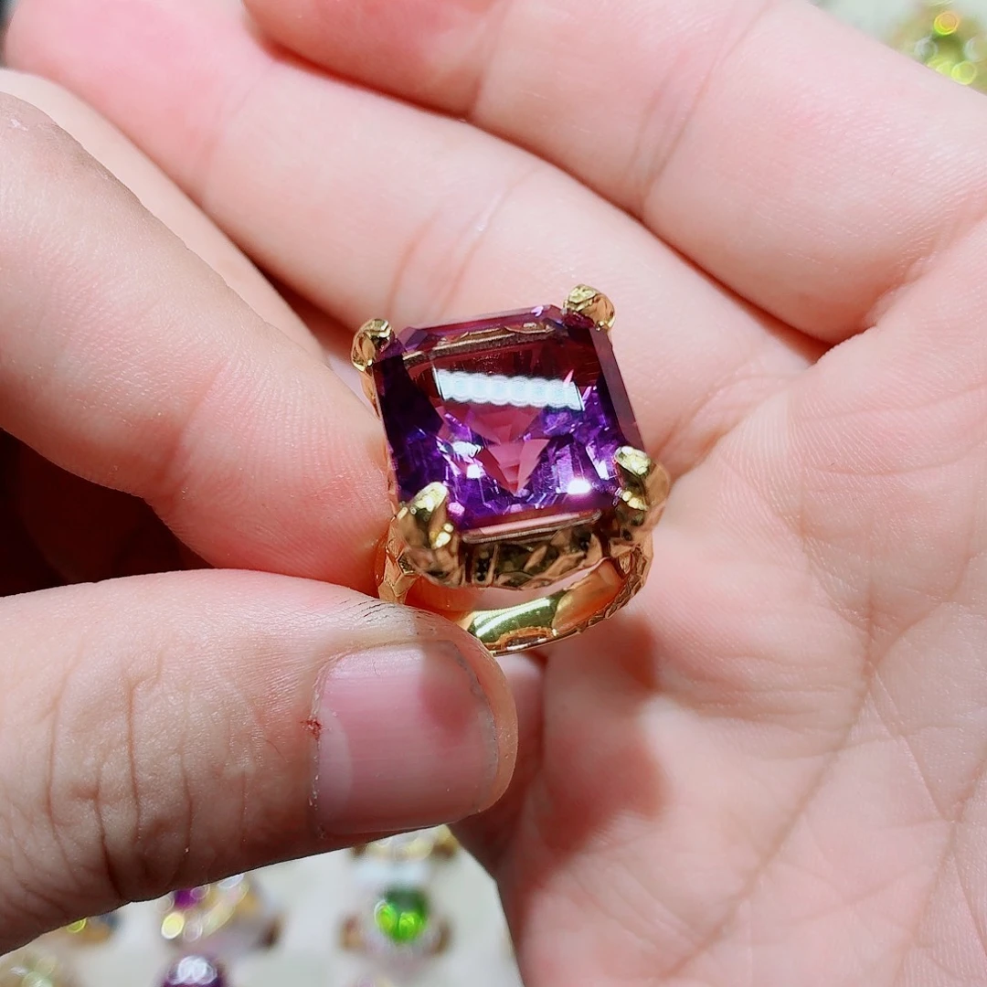 烟晶戒指银S925镶嵌