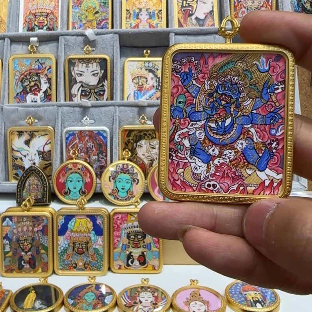 吊坠黑***空木槿手绘直播间A001