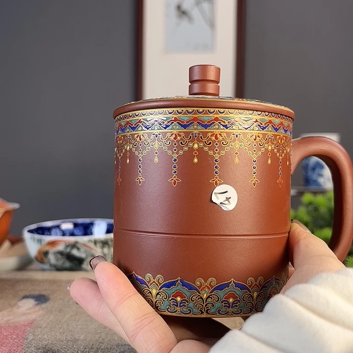 摆件景德柴烧茶杯多人