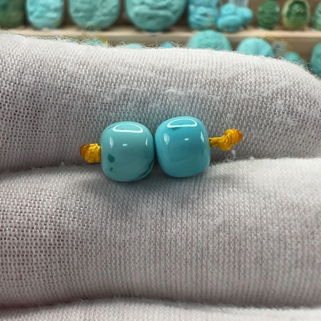 未镶嵌绿松石老型对珠7.3x6.3mm
