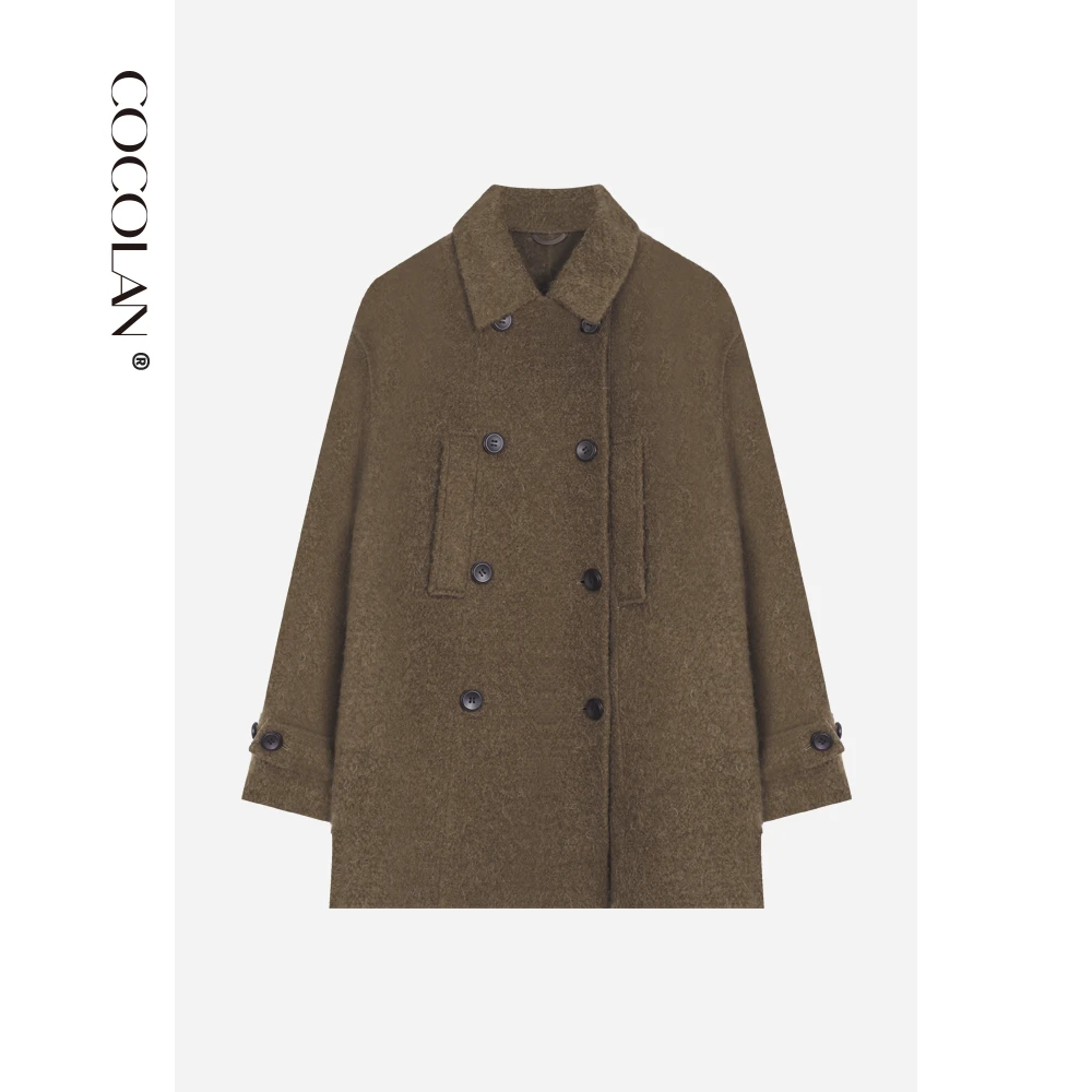 COCOLAN【雪松】苏力绵羊毛双面呢大衣CL8DY5036