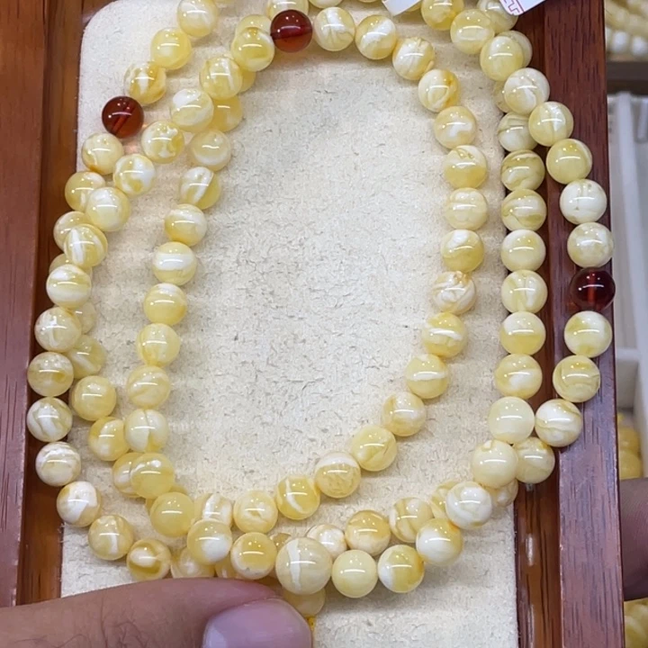 蜜蜡未镶嵌手链蜜蜡108