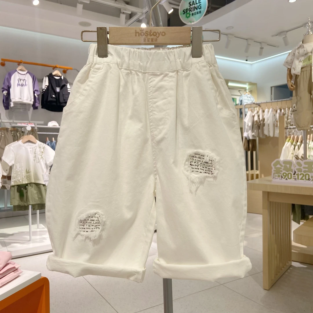 【纯棉】2025夏季男童舒适七分布裤透气薄款夏款短裤17230355010