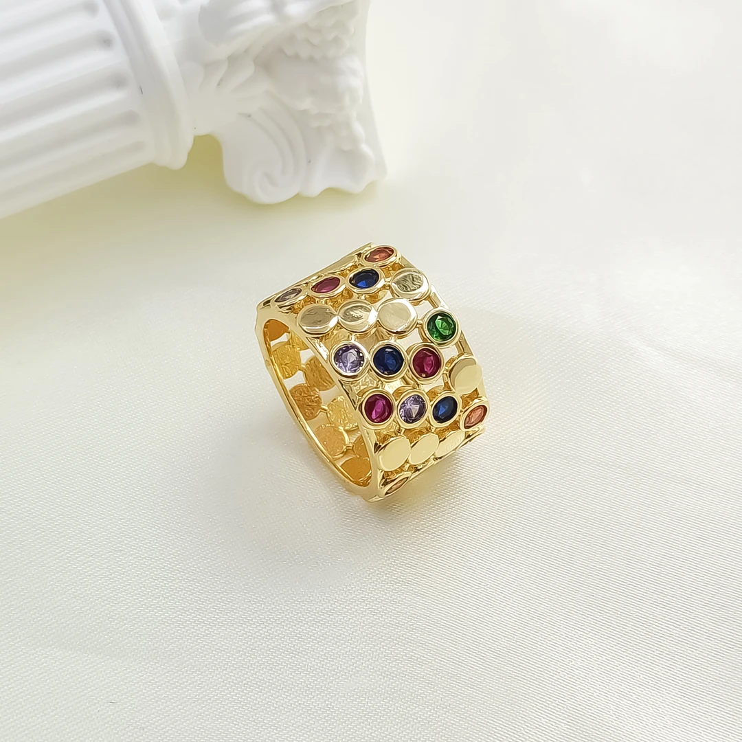 铜合金合成锆石戒指 JNX-55427/8 戒指轻奢时尚气质设计