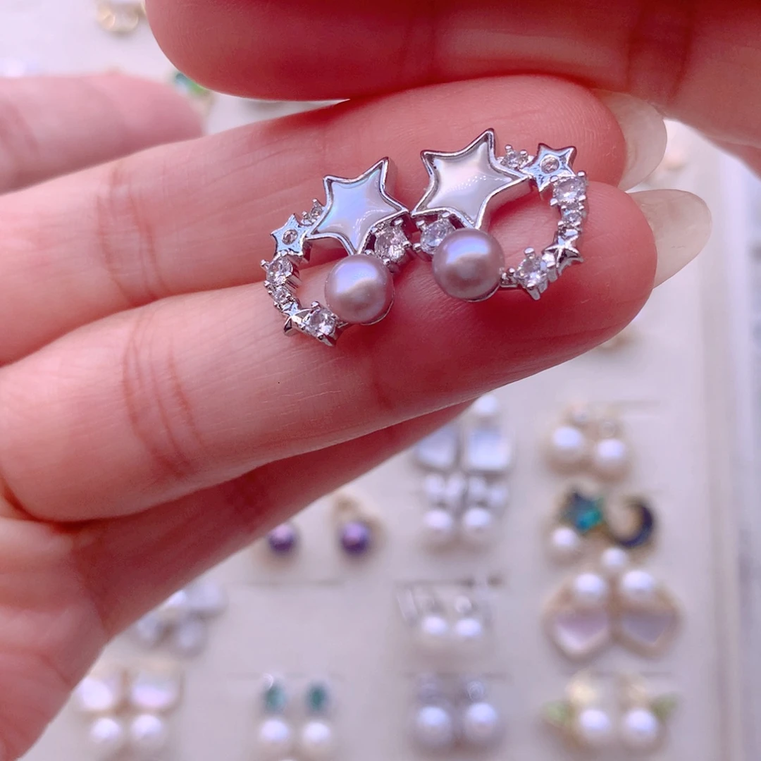 耳饰淡水珍珠合金