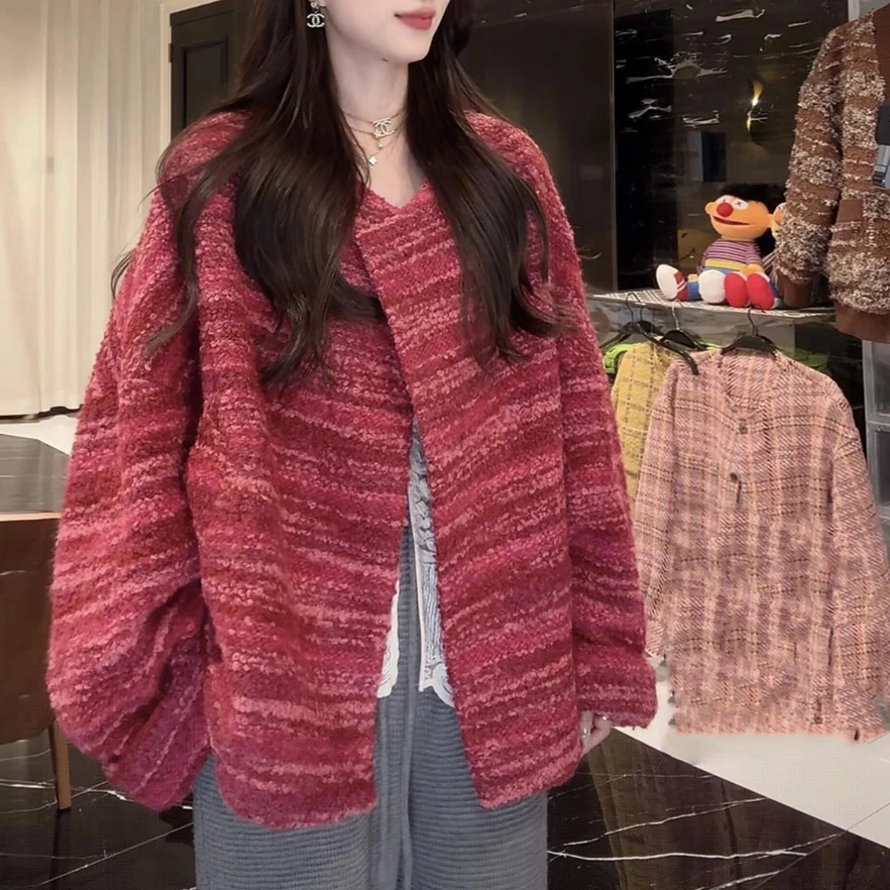 【莓果甜心】设计师高定特种纱时髦感保暖香香风外套