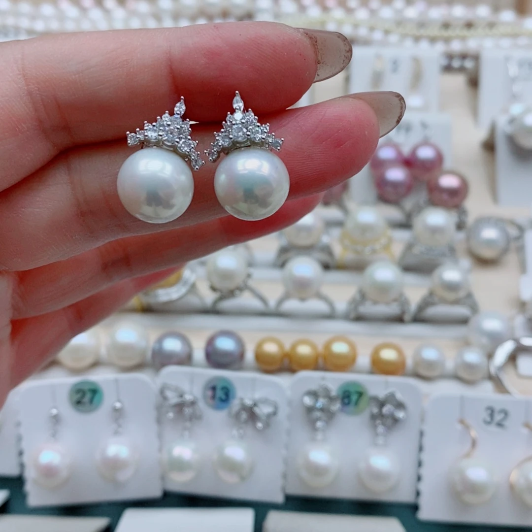 淡水珍珠银S925镶嵌颈饰11.5