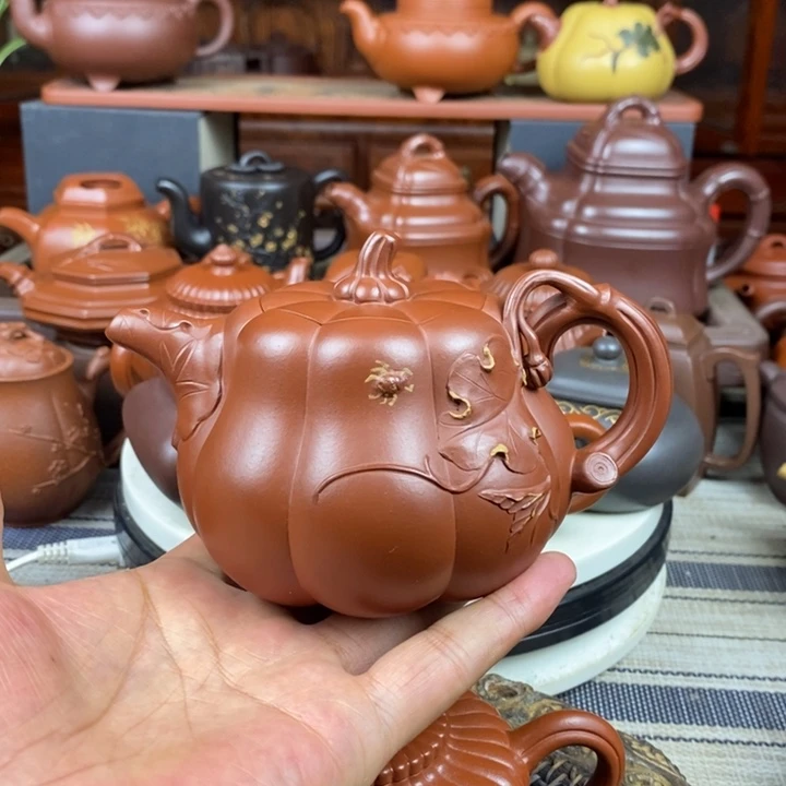 茶壶紫砂南瓜360cc原矿龙血砂紫沙特价