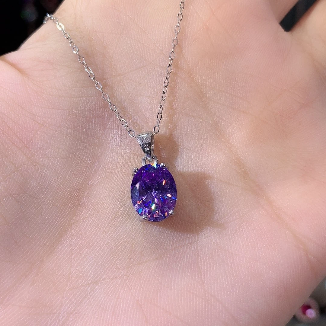 颈饰银S925镶嵌碧玺白810